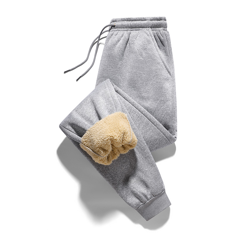 Pantalons pour hommes en automne et en hiver, épais avec polaire pour vêtements d'extérieur, pantalons décontractés, pantalons de survêtement de sport chauds en laine d'agneau