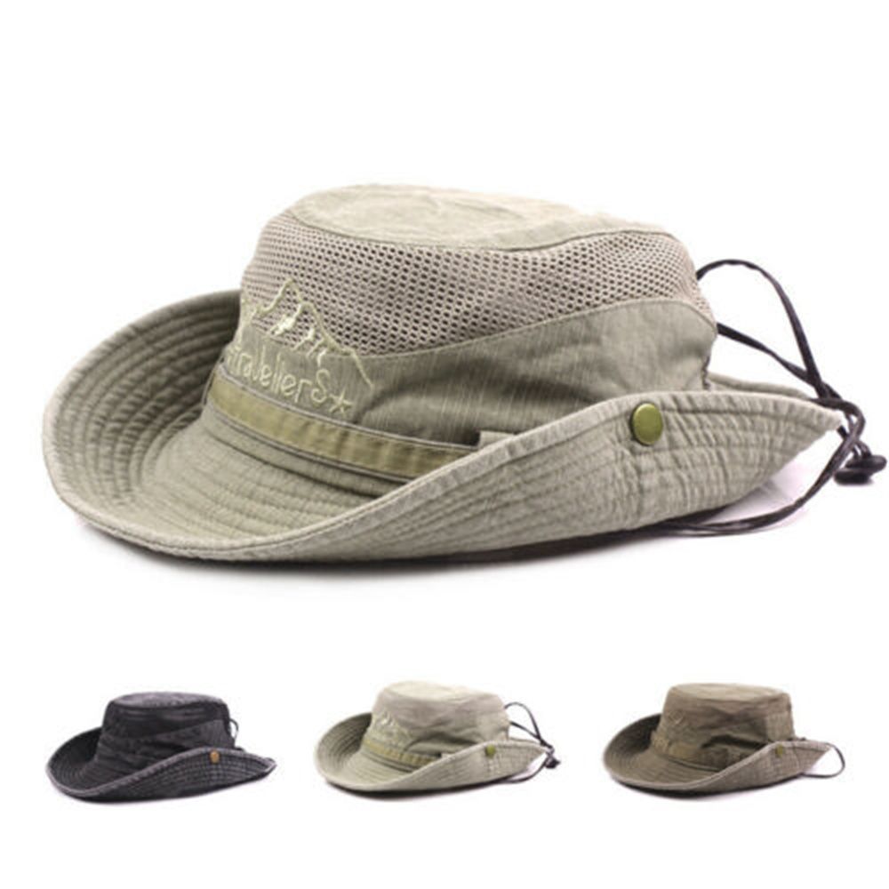 Chapeau de Protection solaire respirant à large bord pour hommes et femmes, chapeau de Jungle, seau, casquette de pêche