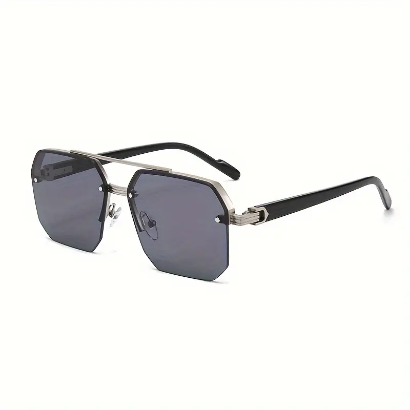 Lunettes classiques à la mode demi-monture pour hommes et femmes – Style vintage, effet amincissant pour la conduite et les aventures en plein air dégradé