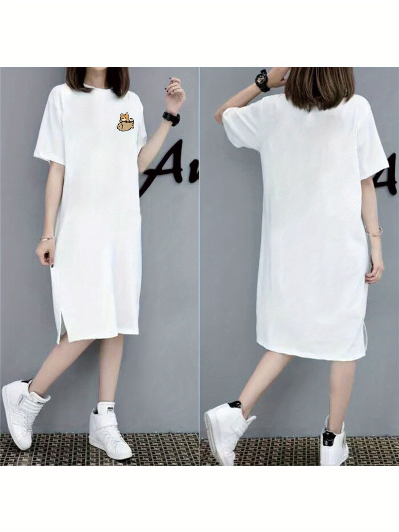 Robes décontractées, été ample grande taille nouvelles jupes T-shirt à manches courtes pour les femmes, jupes longues de Style de mode d'été