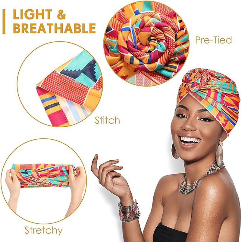 Nouveau imprimé africain plissé Turban Floral bonnet noeud fleur inde tête enveloppement élégant femmes chimio casquette Bandana chapeaux couvre-chef