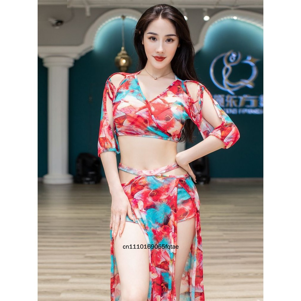 Nouvelle tenue de danse orientale pour l'automne et l'hiver, ensemble haut et jupe, costume de spectacle de danse orientale de haute qualité pour femmes