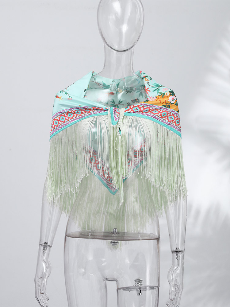 Nouveau Foulard Carré Imprimé à Paillettes 2026 pour Femme – Léger, Doux et Polyvalent, Accessoire Décontracté à Franges pour le Cou