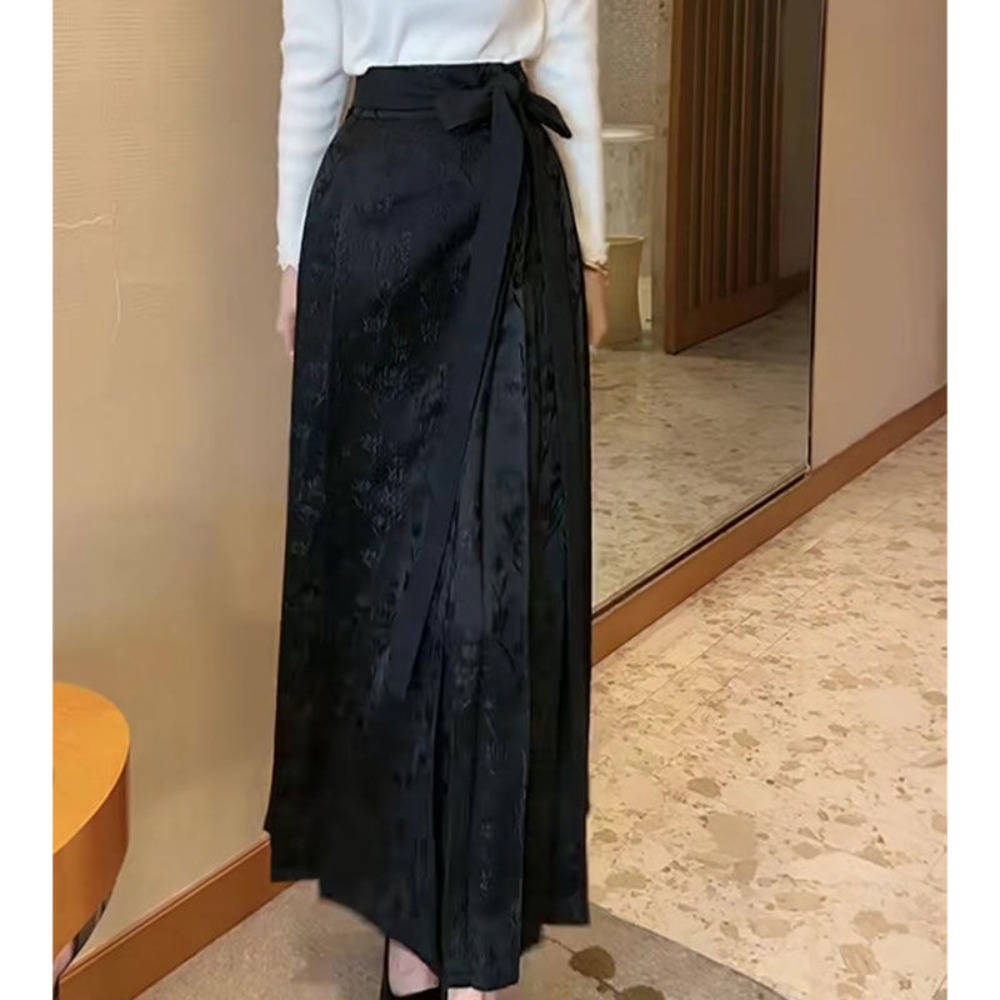 Jupe Mamian de Style chinois, imprimé rétro noir, Design amincissant taille haute, Costume traditionnel élégant pour femmes, nouvelle collection