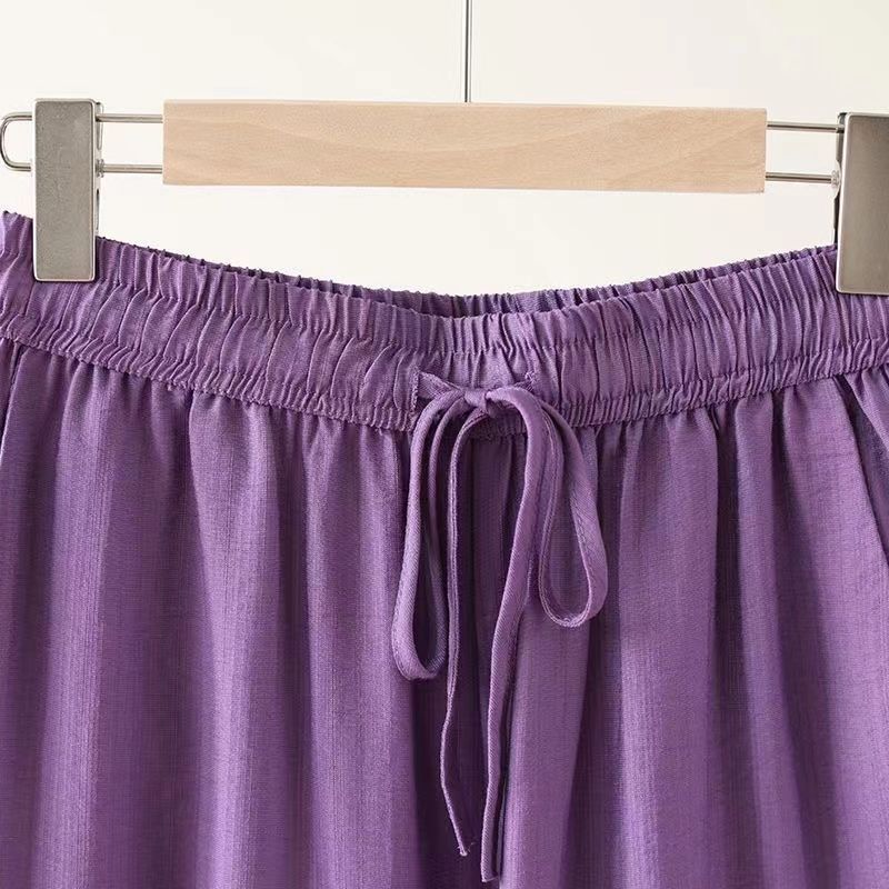 Ensemble Deux Pièces en Coton et Lin pour Femme, Pantalon à Jambes Larges, Col Haut Confortable, Décontracté, à la Mode, Nouvelle Collection Été 2024
