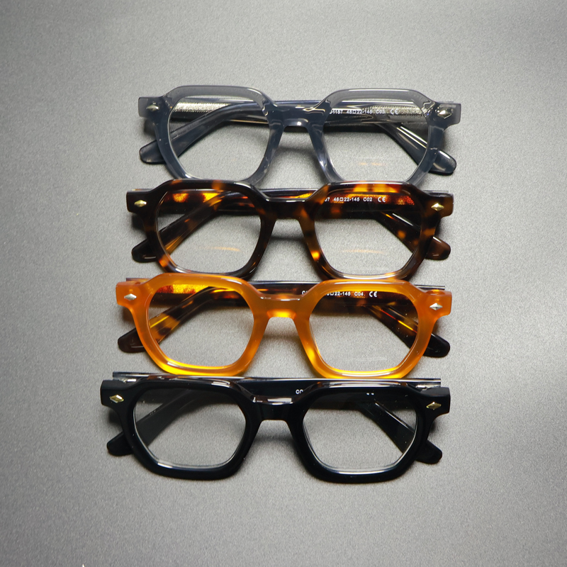 Monture de lunettes en acétate faite à la main pour hommes et femmes, Vintage, Ultra légère, carrée, rétro, marque de luxe japonaise, lunettes de styliste