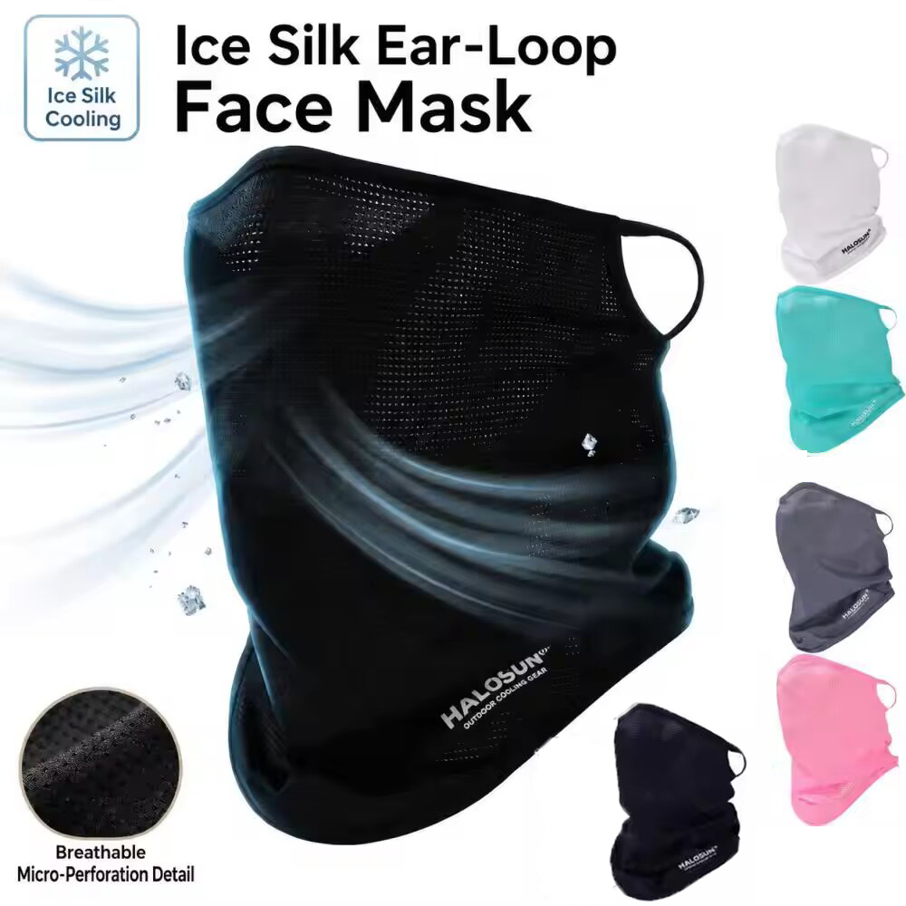 Cagoule intégrale en soie glacée, protection solaire estivale, respirante, résistante aux UV et coupe-vent pour le cyclisme, la randonnée et les activités de plein air