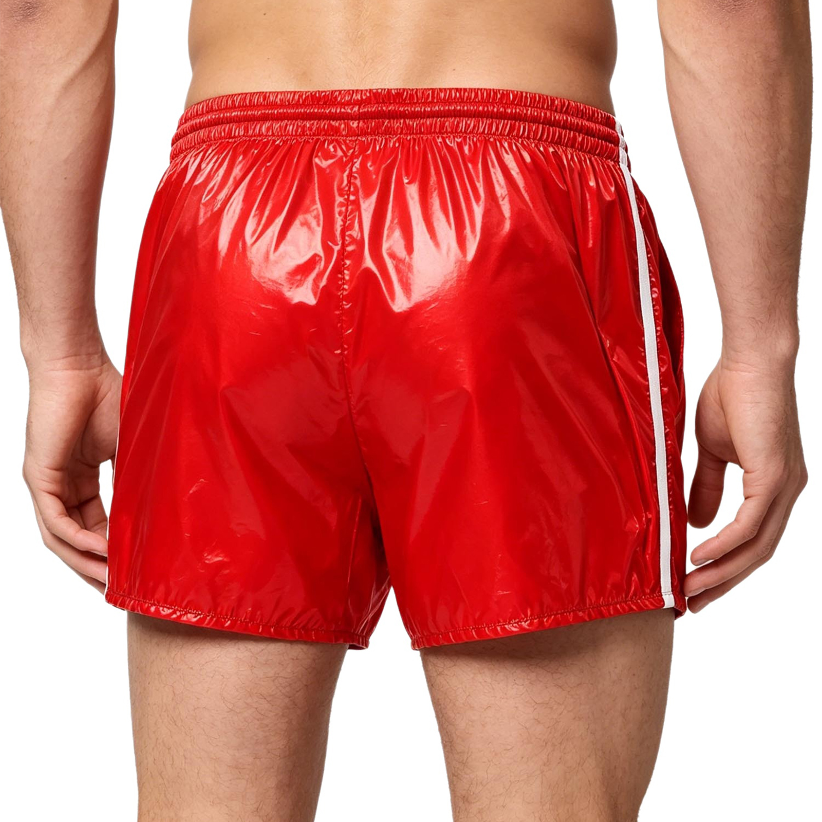 Pantalon de jogging imperméable pour homme, style Y2K brillant, avec cordon de serrage, taille élastique, poches latérales, coupe ample, pantalon brillant, style hip-hop