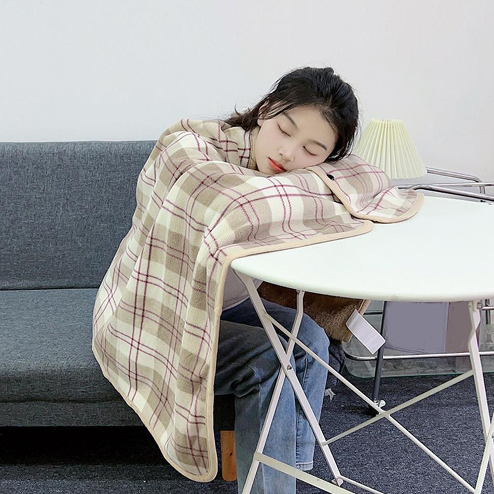 Couverture châle multifonctionnelle pour sieste au bureau, Cape couvrant les jambes, chaleur du canapé, écharpe épaisse en Double Tartan