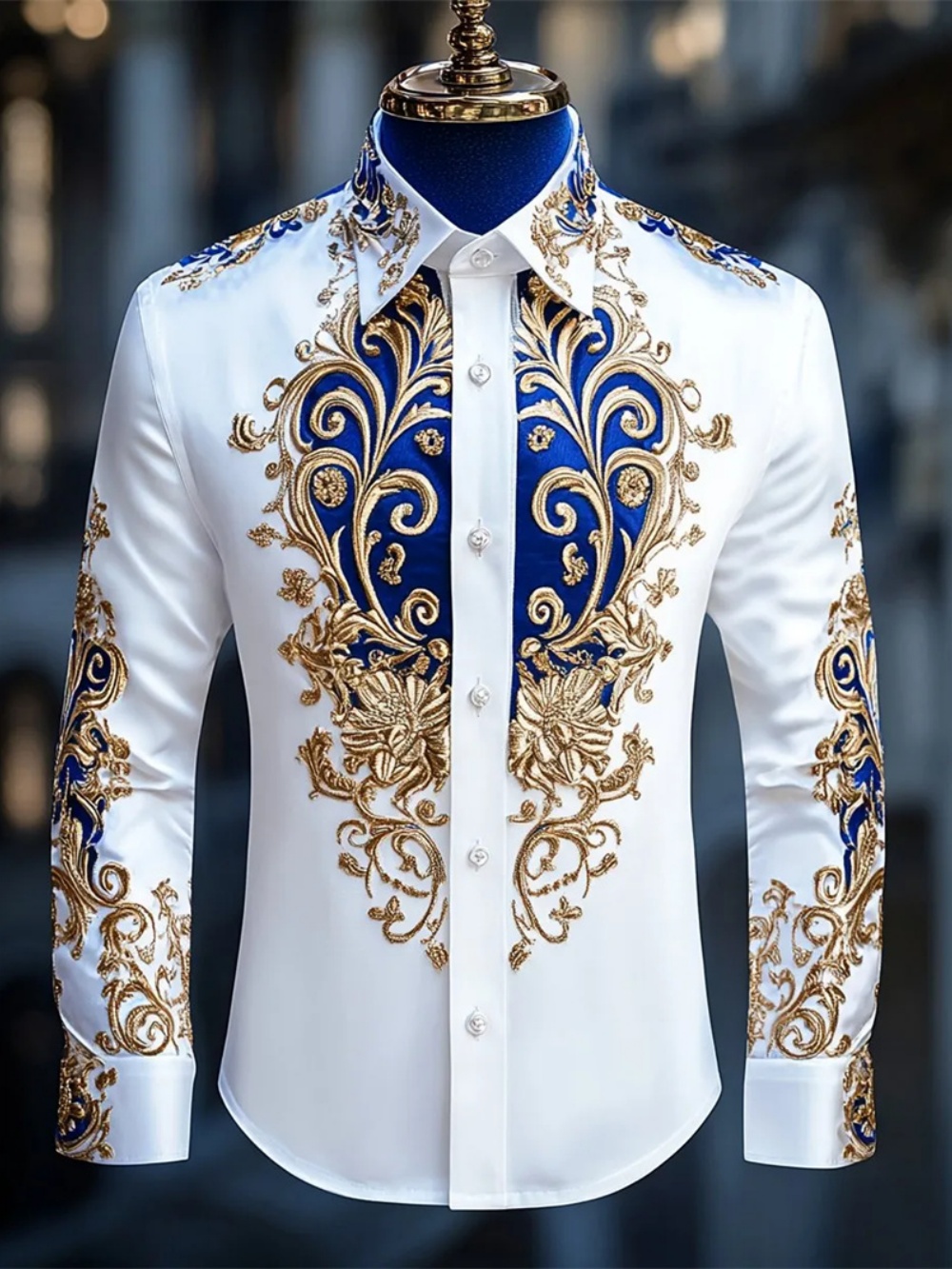 Chemise à manches longues pour homme, col à revers, design tendance, imprimé luxueux, confortable, douce, grande taille, pour les soirées sociales, livraison rapide