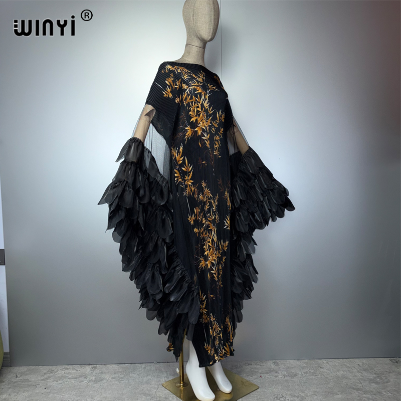 Robe plissée élastique WINYI, style kaftan, abaya de luxe Dubaï, robe de soirée tendance, abaya pour femme musulmane