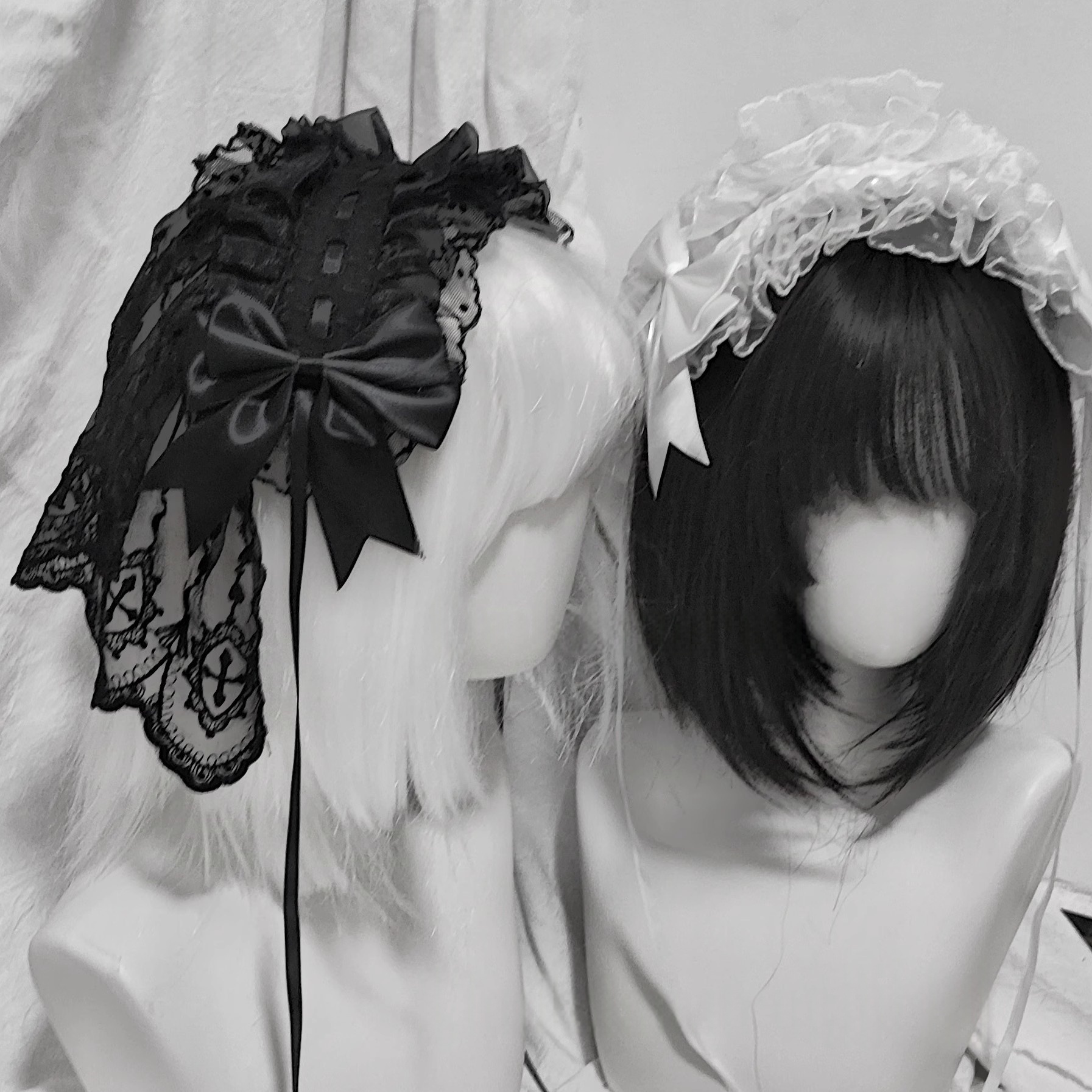 Voile de mariée Lolita Original, 4 Types, bandeau polyvalent, gothique, dentelle foncée, couvre-chef d'ange, Cosplay Lolita, accessoire pour cheveux à volants