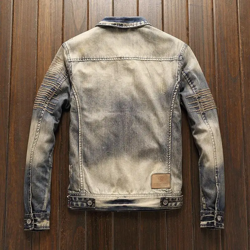 Manteau de cowboy pour hommes automne corée Vintage mode de tissu vestes en jean décontractée homme à faible coût vêtements pour hommes Lxury vêtements d'extérieur taille L Joker