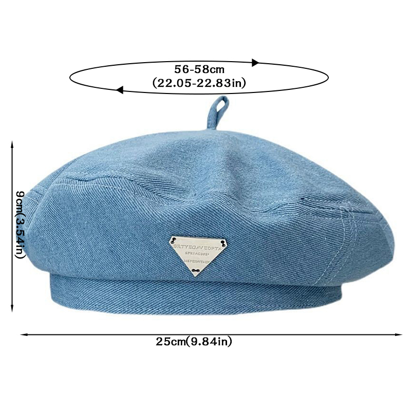 Bérets en denim pour femmes, chapeau octogonal rétro, casquette de peintre d'artiste, bonnet monochrome élégant, Y2K, Kpop, Egirl, Newsboy, mode coréenne