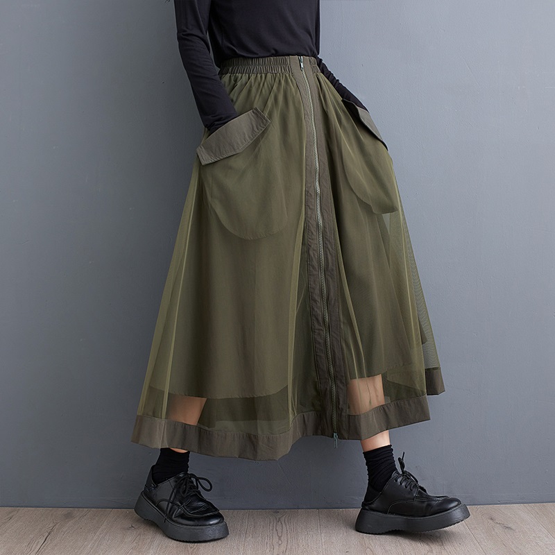 Maille surdimensionnée vintage élastique taille haute printemps été automne décontracté ample longue pour femme jupes femmes 2025 jupe vêtements