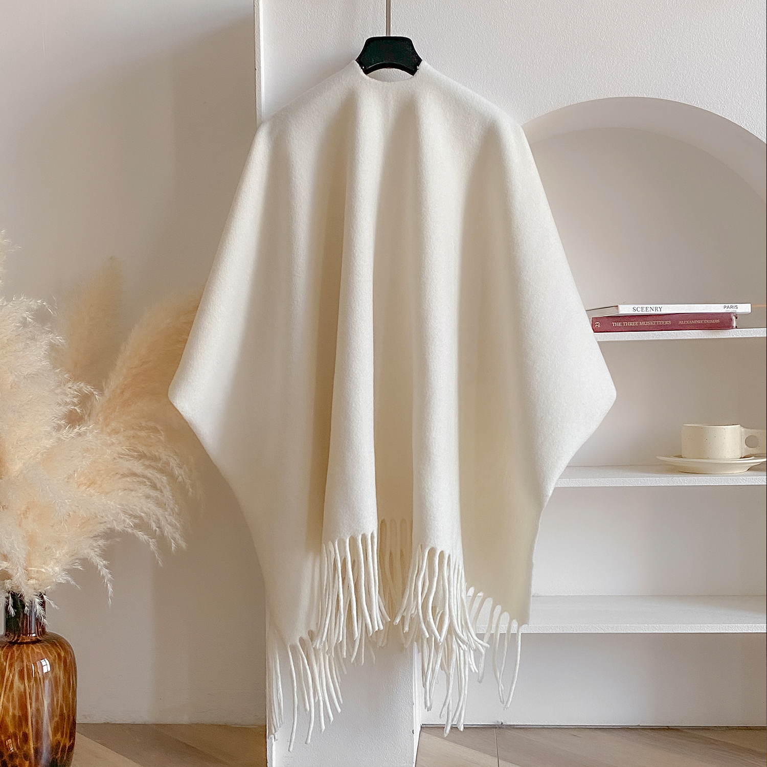 Hiver femmes Poncho chaud châle Double face concepteur épaississement couverture de luxe écharpe femme Cape cachemire Pashmina Cape étole