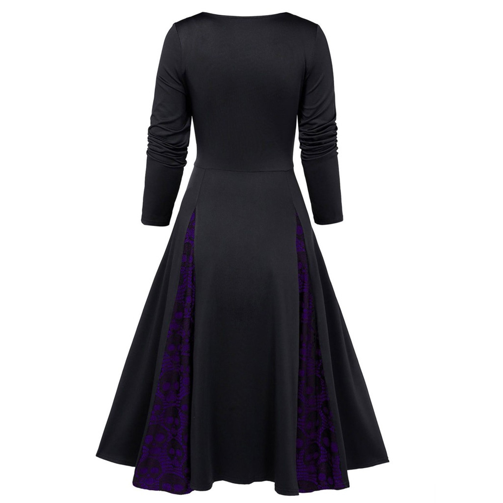 Robe Longue Gothique en Dentelle à Manches sulfpour Femme, Coupe Basse, Épissure, Style Court Punk Foncé, Taille Haute, lèvent, Ligne A, Maxi