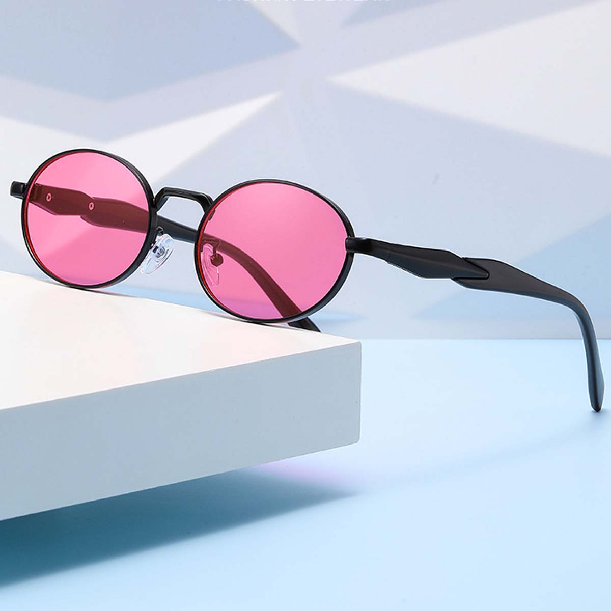 Lunettes de soleil ovales en métal pour hommes et femmes, lunettes de soleil à monture ronde, nuances rétro, lunettes unisexes, UV400, design de marque de luxe