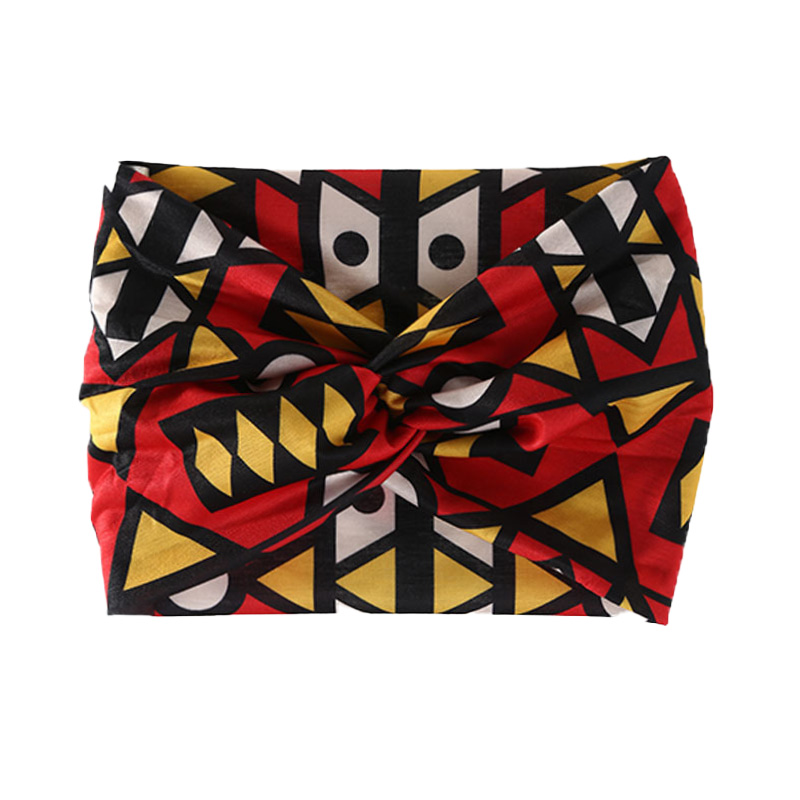 Élargissement de haute élasticité, doux et respectueux de la peau, style bohème africain imprimé, bandeau torsadé sur le devant