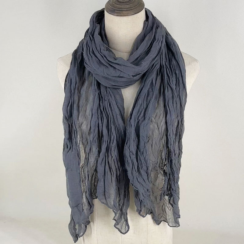 Foulards longs pour femmes, écharpe en coton et lin doux, châle respirant et confortable pour l'automne et l'hiver, enveloppes de couleur unie 180x70cm