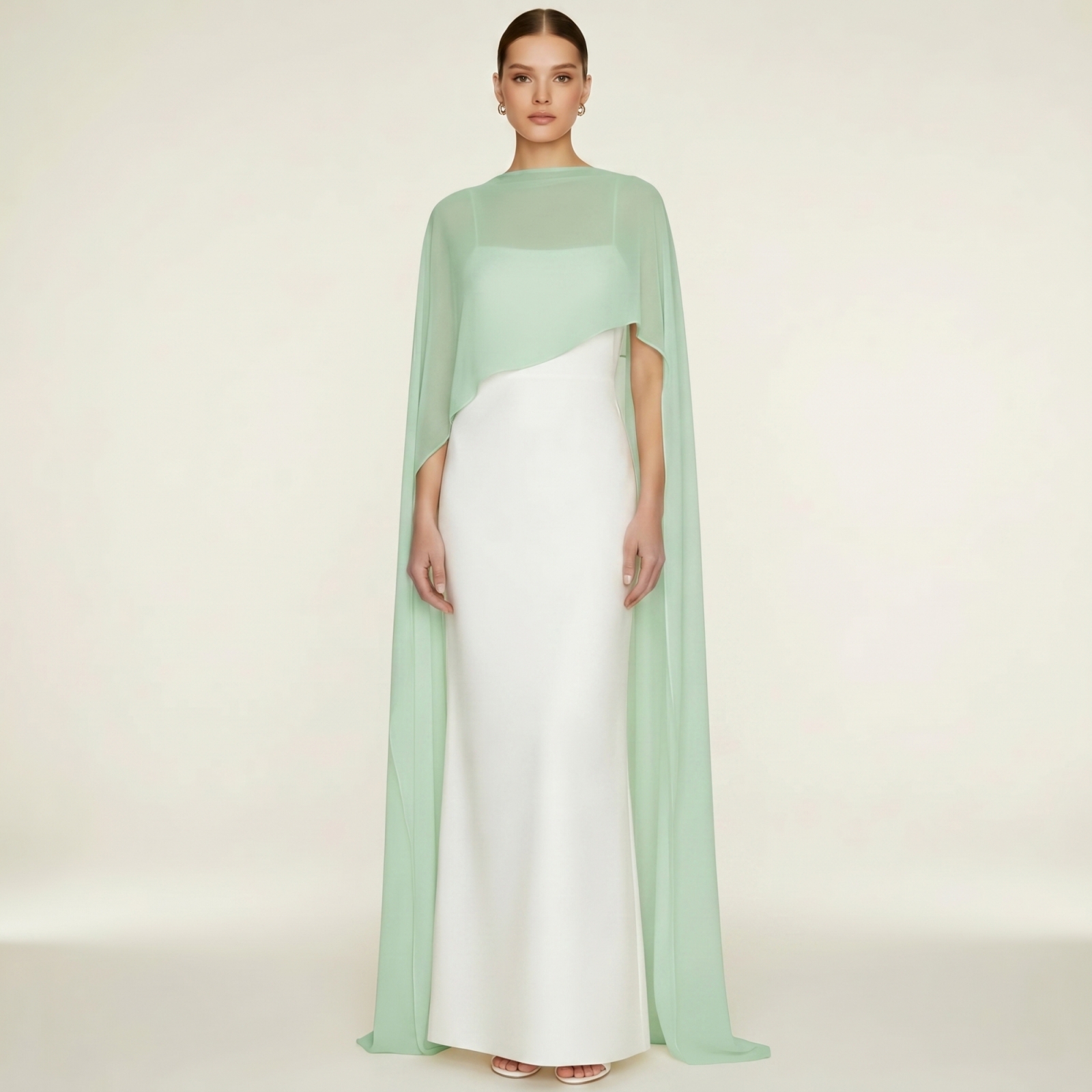 Cape en mousseline transparente pour femme, longue, élégante et légère, idéale comme châle ou couverture pour les soirées