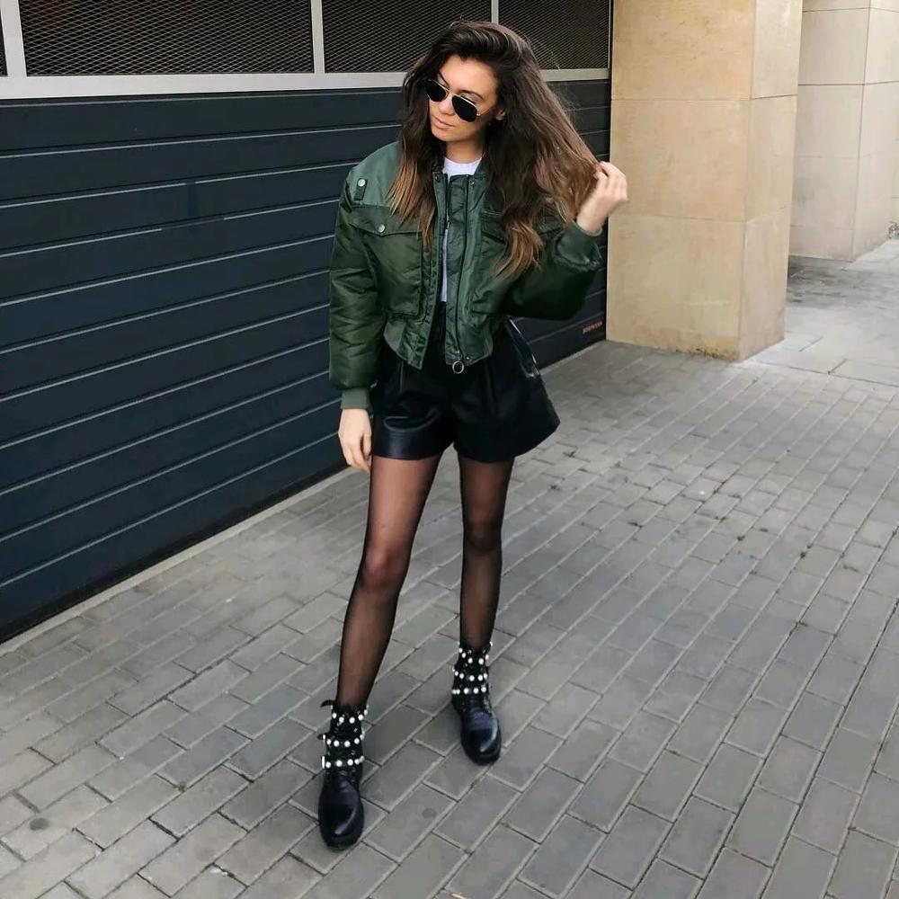 Blouson à manches longues et poches pour femme, streetwear chic, avec fermeture éclair, élastique, à la mode, 2020