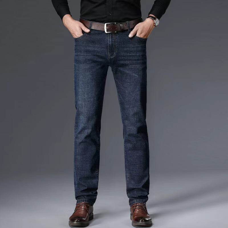 Jean droit pour homme, nouvelle collection 2026, coupe slim extensible, pantalon en denim confortable et doux pour affaires, vêtements de marque pour homme