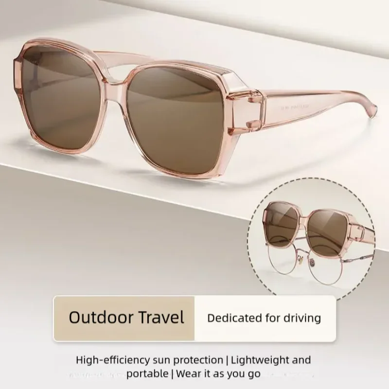 Lunettes de soleil polarisées à grande monture pour la conduite, les voyages et les activités de plein air, protection UV, avec verres correcteurs pour myopie