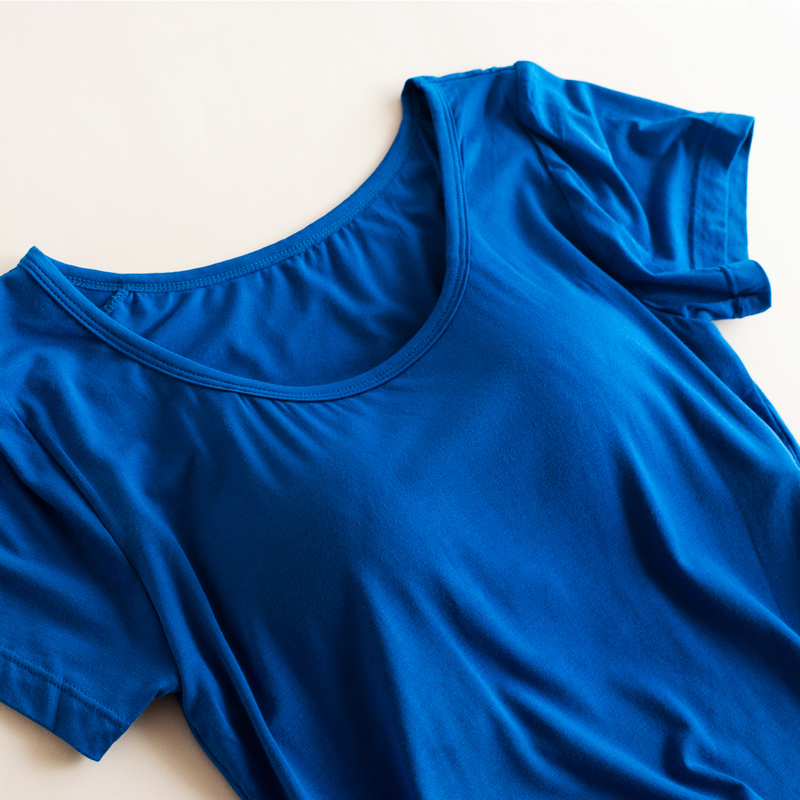 T-shirt à manches courtes pour femmes, soutien-gorge rembourré intégré, vêtements respirants, t-shirts décontractés pour femmes