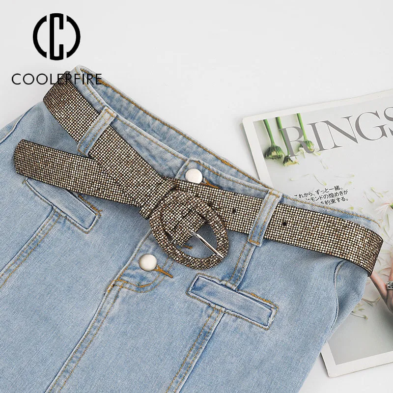 Ceinture pour femme, ceinture de taille en PU doré scintillant, style décontracté, haute qualité, pour femme, AL103