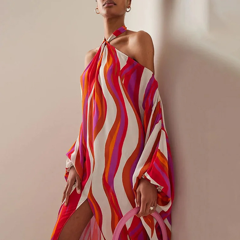 Robe de plage pour femme 2026, Kaftan à manches longues, Tunique de plage, Paréo long, Cache-maillot de bain, Robe d'été, Vêtements de plage