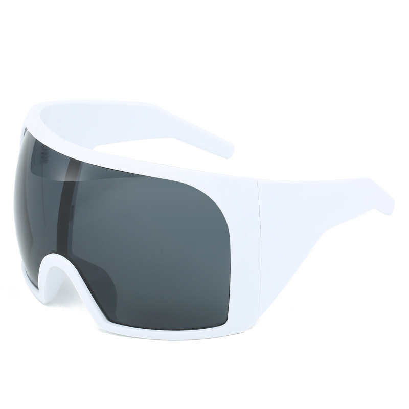 Lunettes de soleil surdimensionnées pour hommes, anti-vent, grandes, futuristes, à la mode, protection UV400, pour le cyclisme