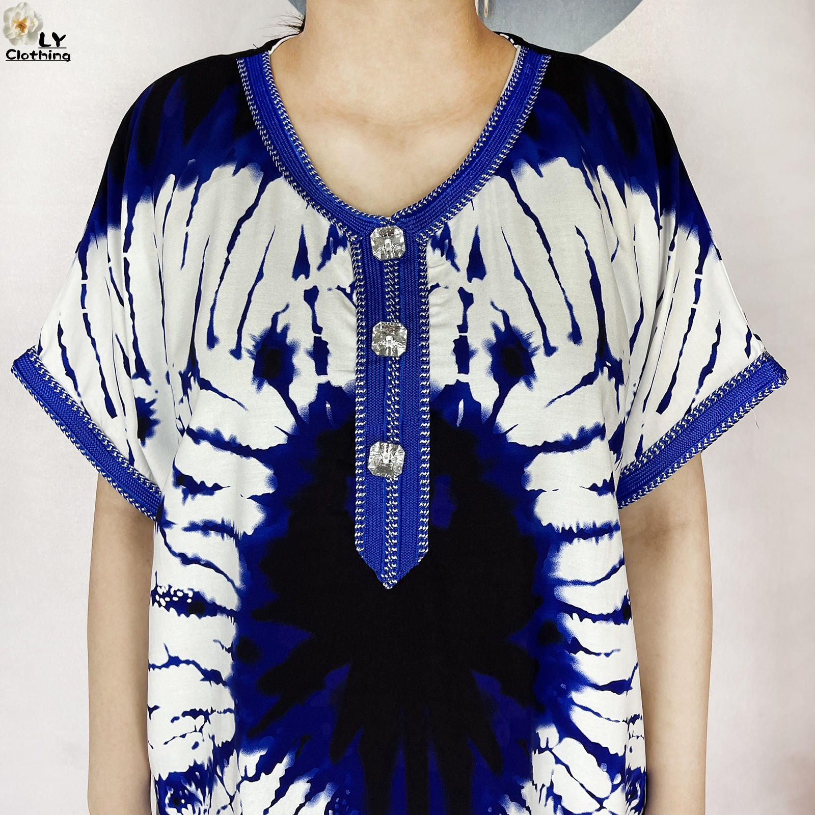 Nouveau Style musulman été à manches courtes Dashiki robes coton ample Boubou Maxi Islam femmes tenue décontractée africain Abaya vêtements