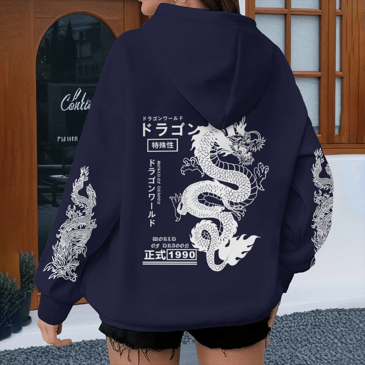 Sweats à capuche imprimés de dragons Harajuku pour hommes et femmes, sweat-shirt décontracté de style japonais sportif printemps automne, vintage unisexe à capuche