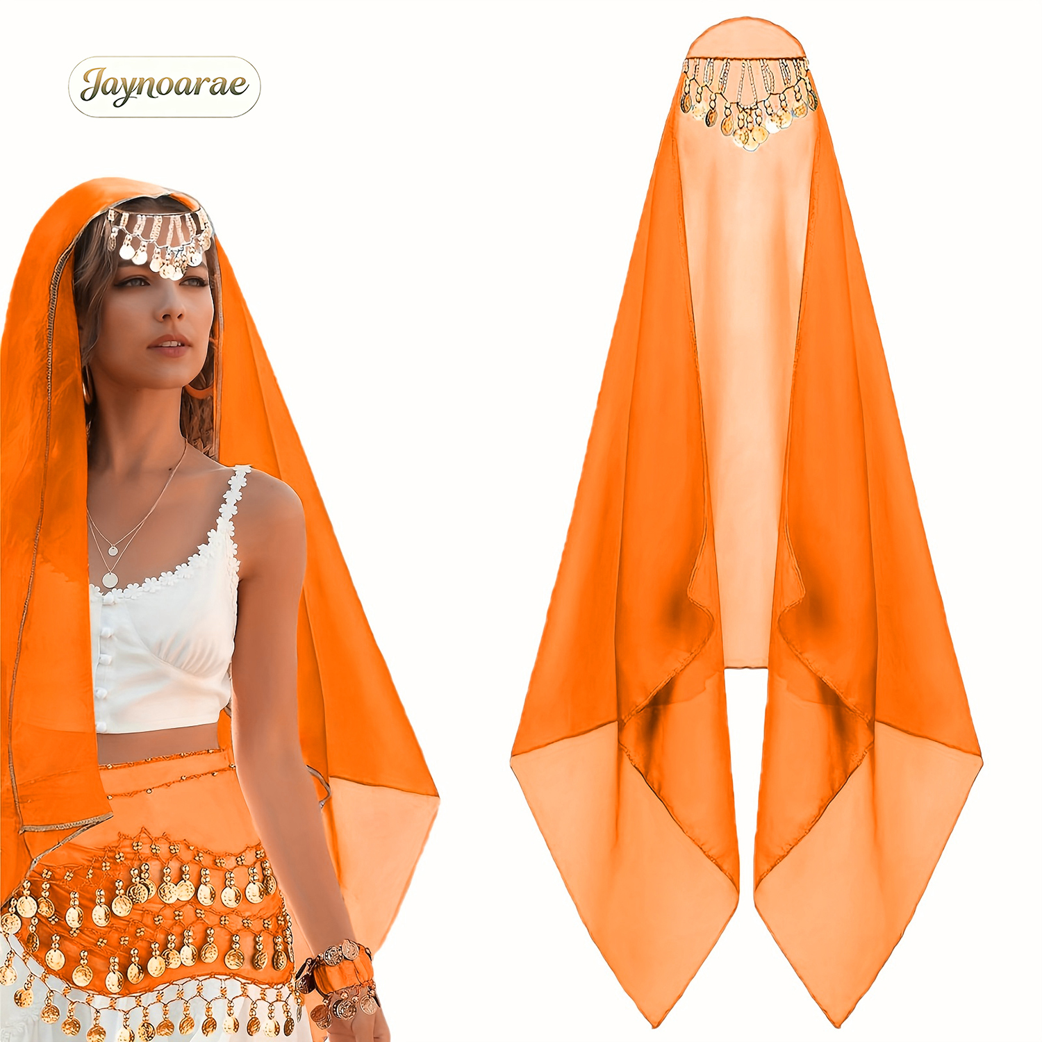 JAYNOARAE Foulard de danseuse du ventre en mousseline