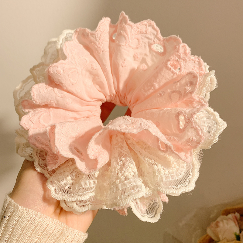 Chouchous pour cheveux femme, style coréen, en dentelle bleue, mignons, doux, Kawaii, accessoires de mode polyvalents, accessoires capillaires de haute qualité
