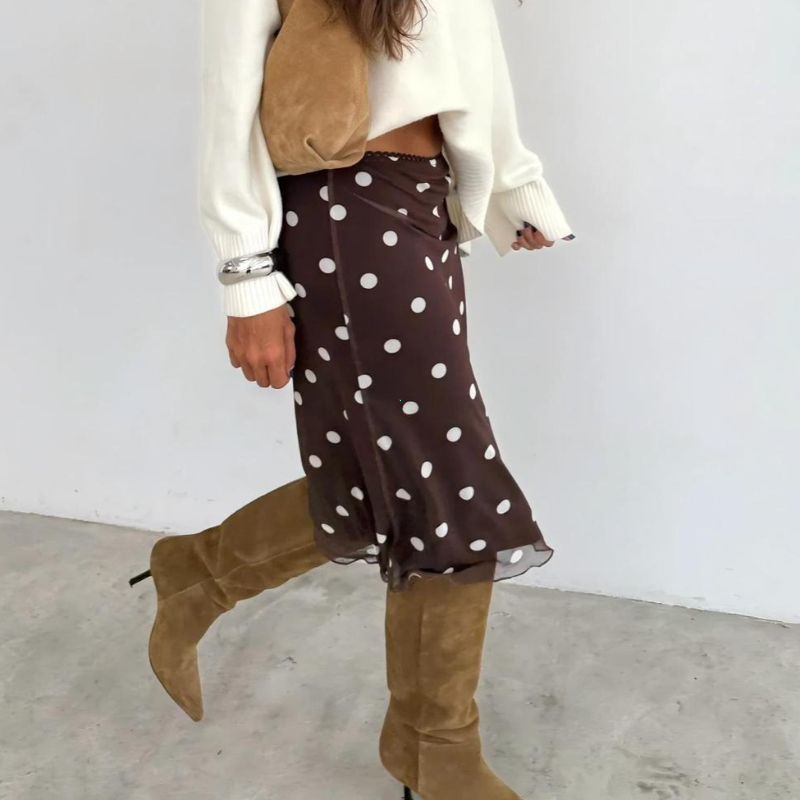 Jupe midi décontractée pour femme, élégante, à pois, moulante, style crayon, pour soirée, entraînement, usage quotidien, été, streetwear Y2K