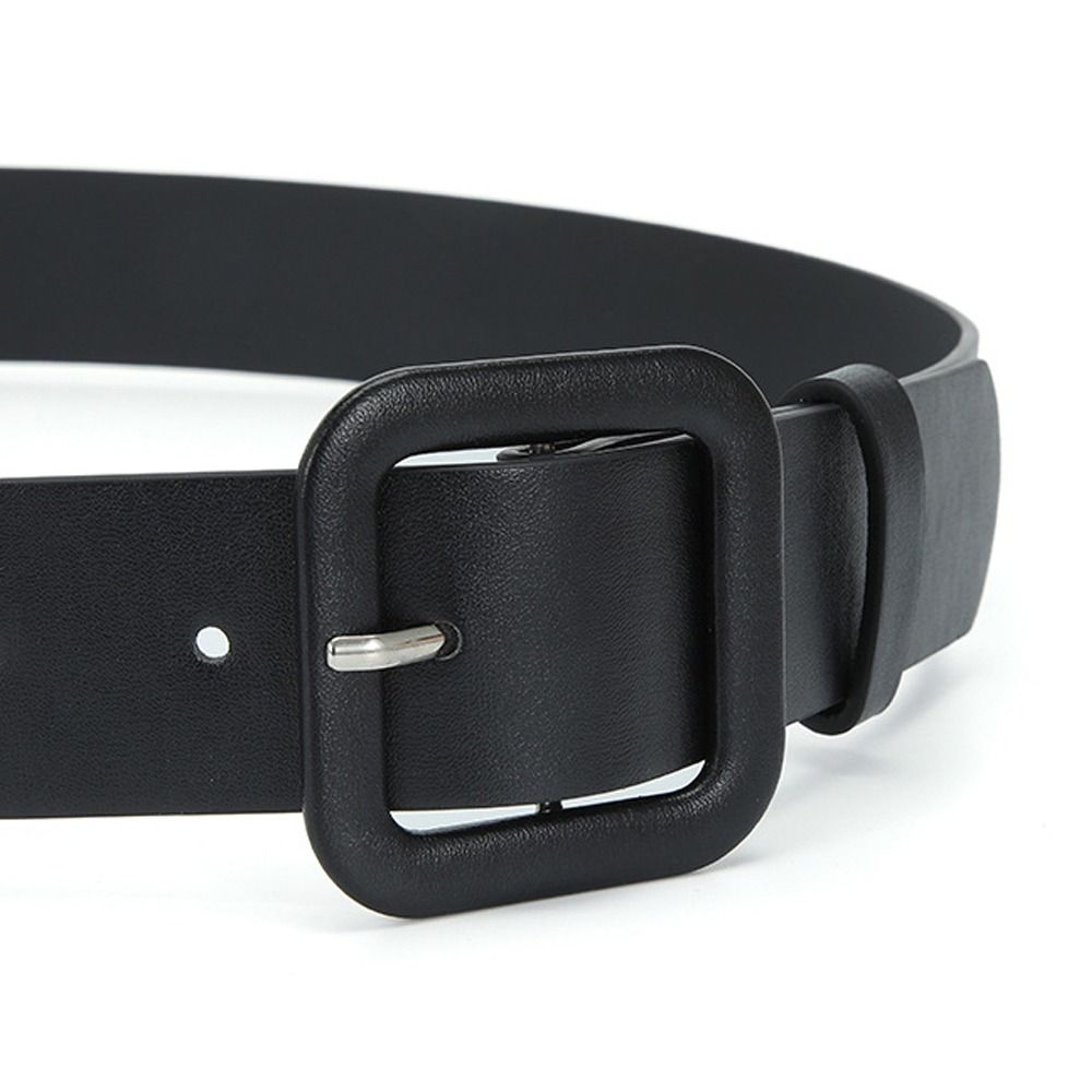 Ceinture en cuir vintage pour femme, couleur bonbon, avec boucle carrée, fine, pour pantalon ou robe