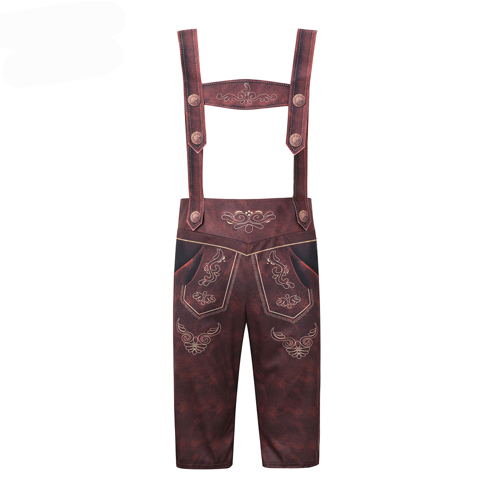 Umorden-Costume d'Oktoberfest bavarois allemand pour hommes, chemise léderhanced, tenue de festival de bière adulte, bretelles