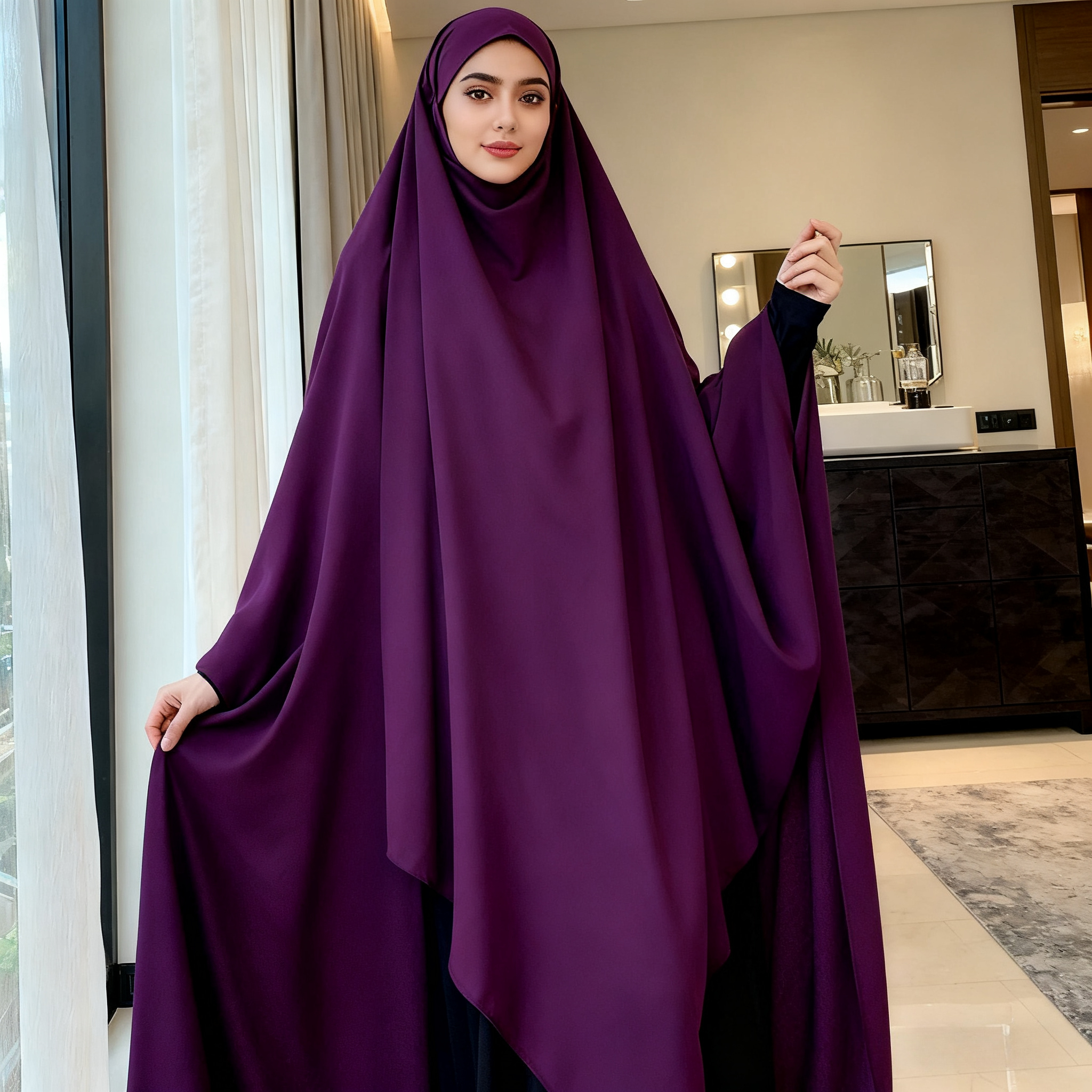 Eid à capuche musulman longue Khimar femmes Hijab Maxi robe vêtement de prière Djellaba Jilbab Abaya Ramadan robe islamique Niqab Burka Jubah