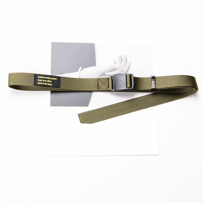 Toile ceinture étroite unisexe tendance Hip Hop Punk Y2k jean manteau ceinture mode décontracté Sports de plein air tactique Nylon jeunesse ceinture