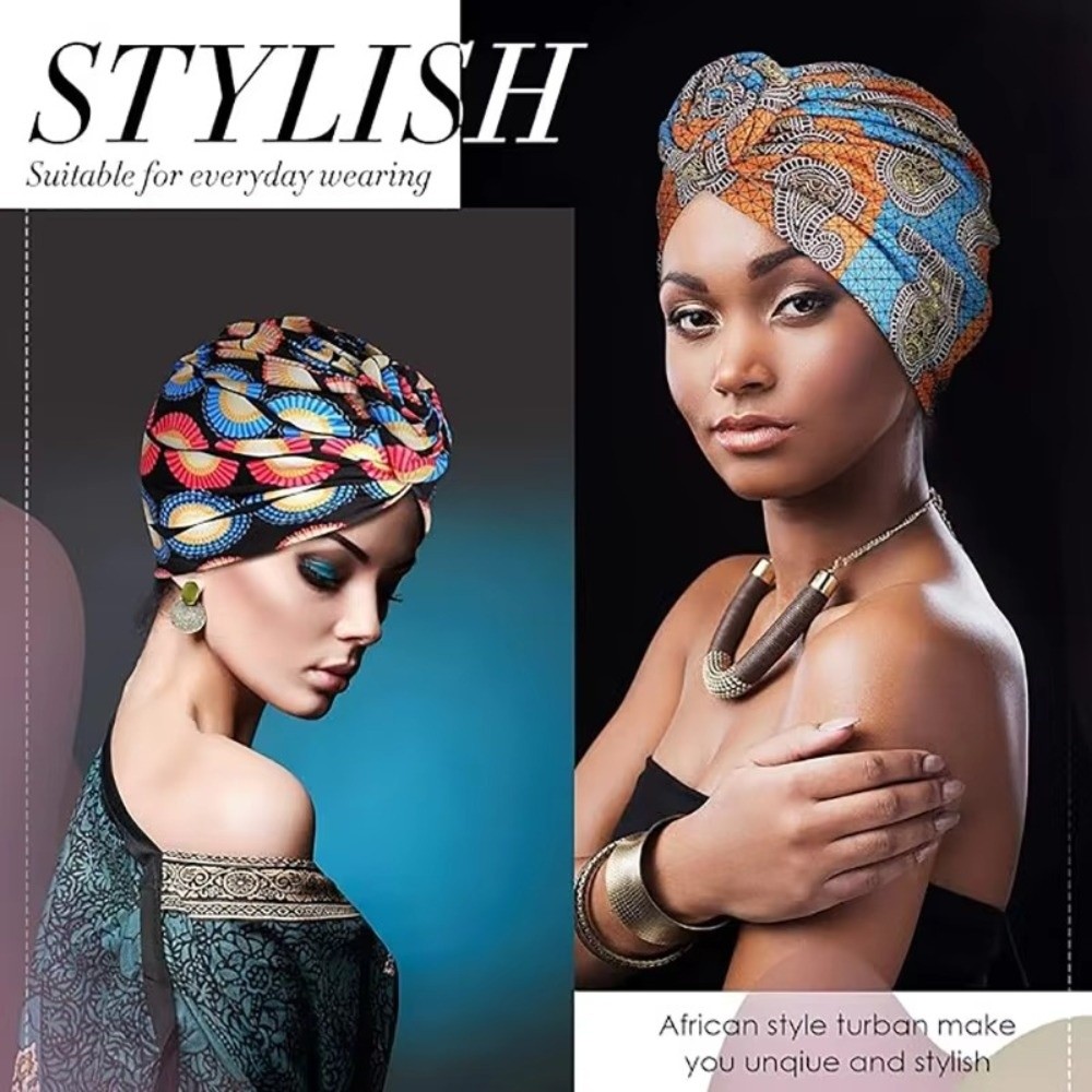 Nouveaux bonnets hijab à imprimé africain, style noué, turban plissé torsadé, chapeau respirant, couvre-chef chimio, couvre-tête pour femmes