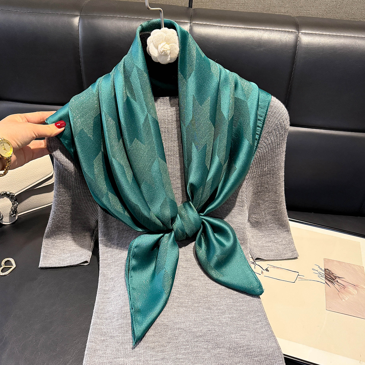 Hijab bohème pour femmes, marque de luxe, doux, Long châle carré musulman, protection solaire, sortie d'été, dernière collection 2025
