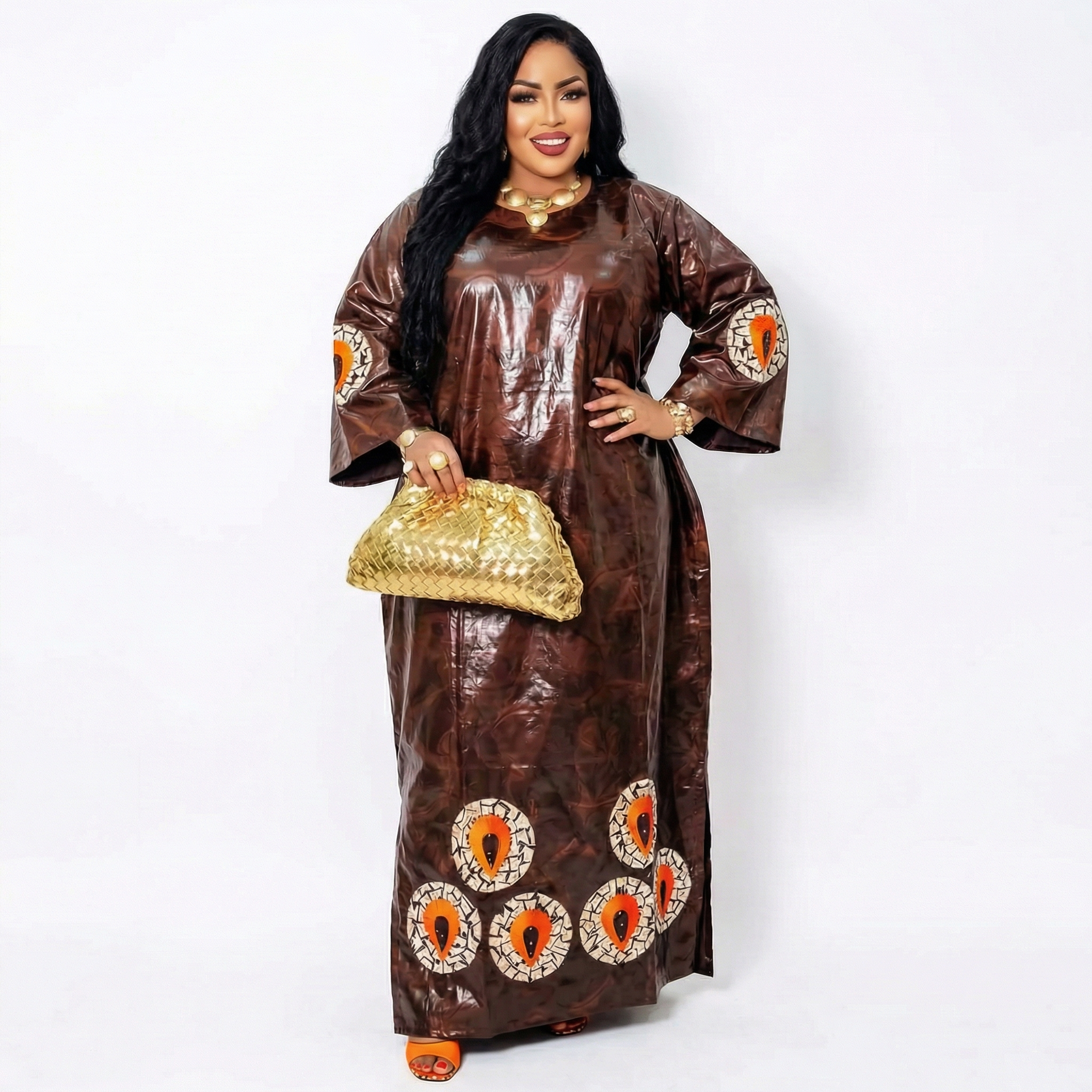 Tenue africaine pour femmes, abaya brodée, grande taille, robe élégante pour fêtes et églises