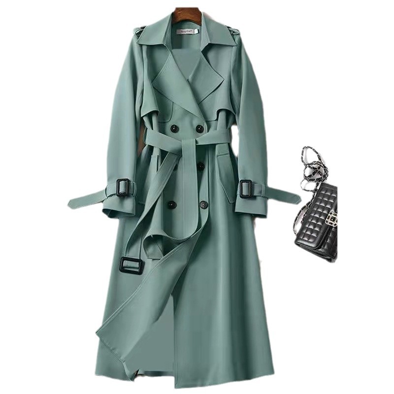 Manteau élégant pour femme, style britannique, automne-hiver, coupe-vent, streetwear, manteau midi décontracté, chic et ajusté pour le bureau