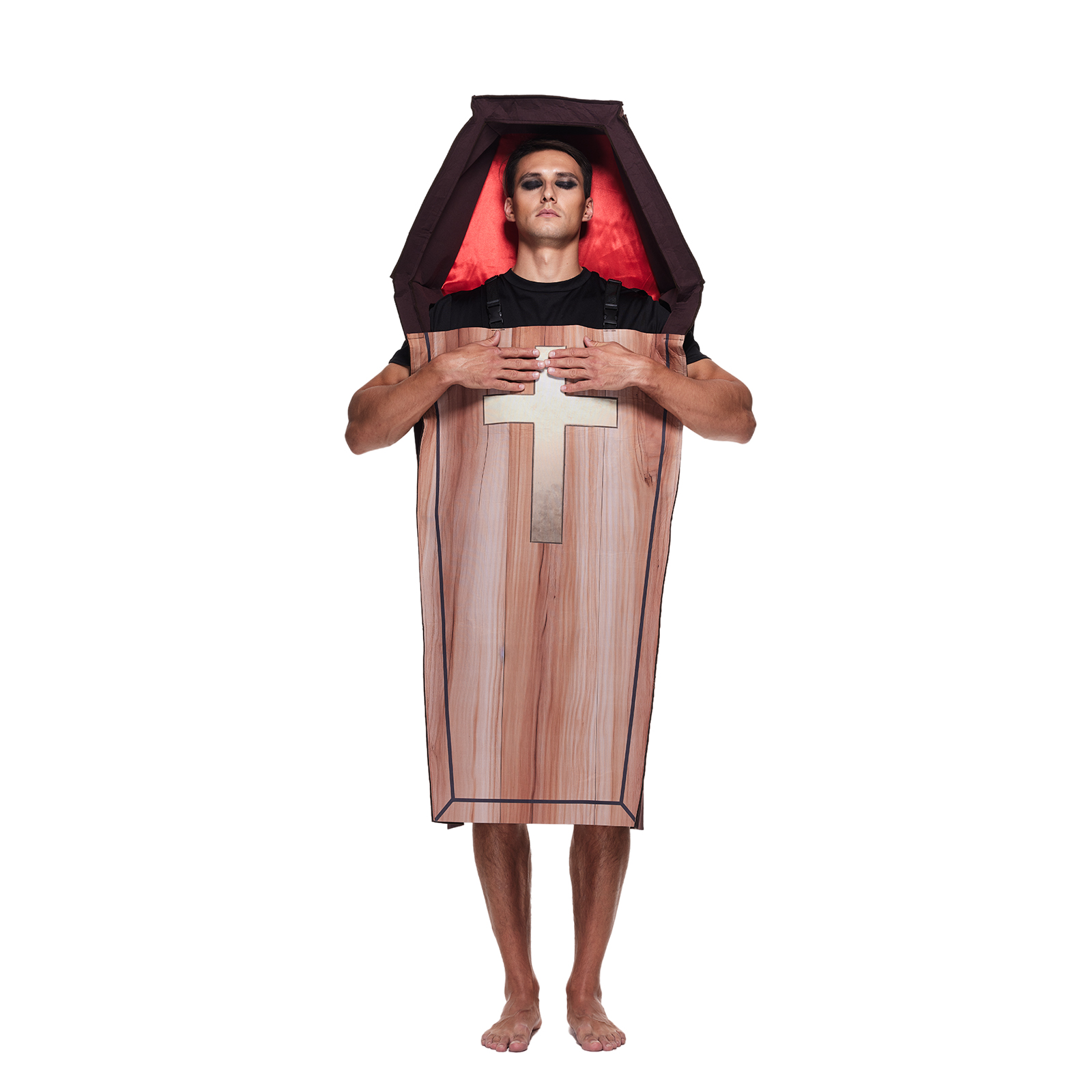 Costume de cercueil de vampire d'Halloween pour hommes, tenues de cercueil pour adultes, tunique de proximité