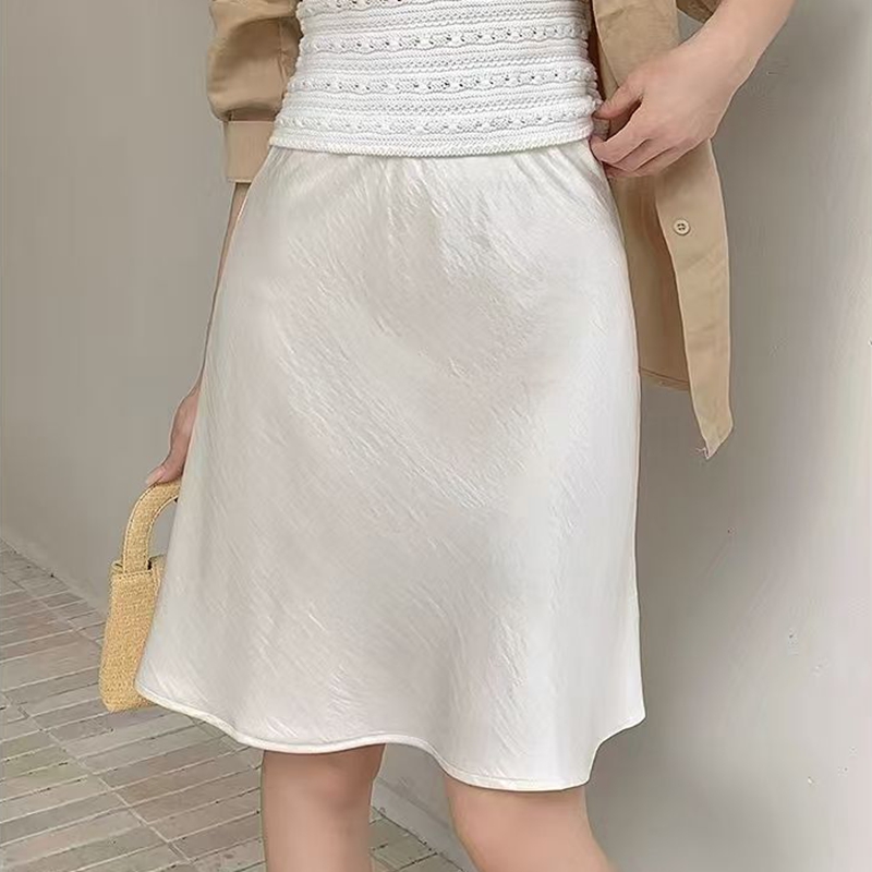 Jupe mini trapèze en satin pour femme, taille haute, décontractée, moulante, style Y2K, coupe ajustée, streetwear, noire, Harajuku, été
