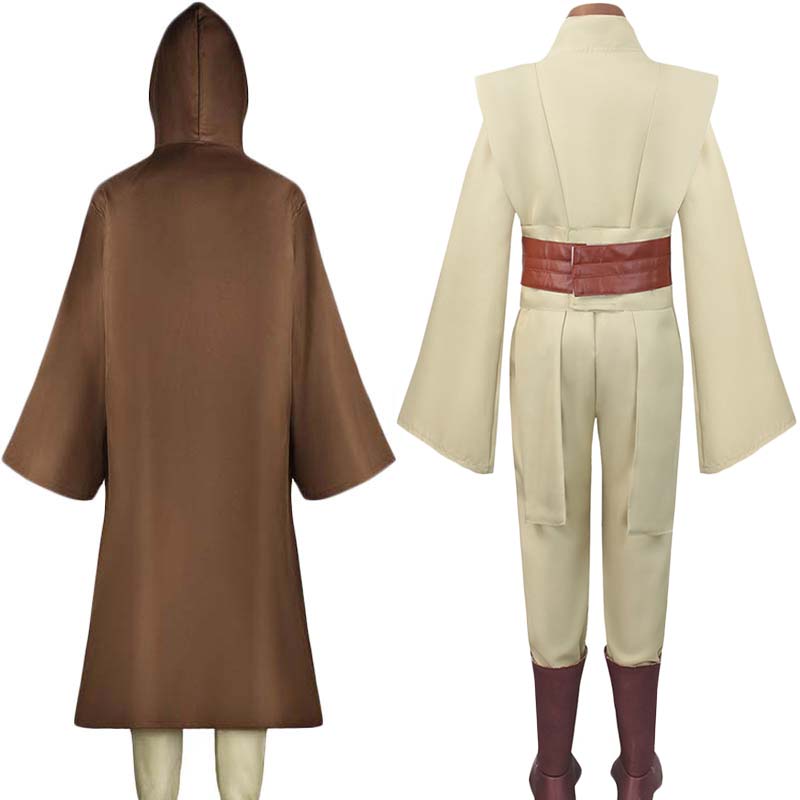 Obi Wan Kenobi Cosplay adulte hommes Robe à capuche Jedi chevalier tenues Laku tunique Costume Halloween Robe à capuche uniforme ensemble complet