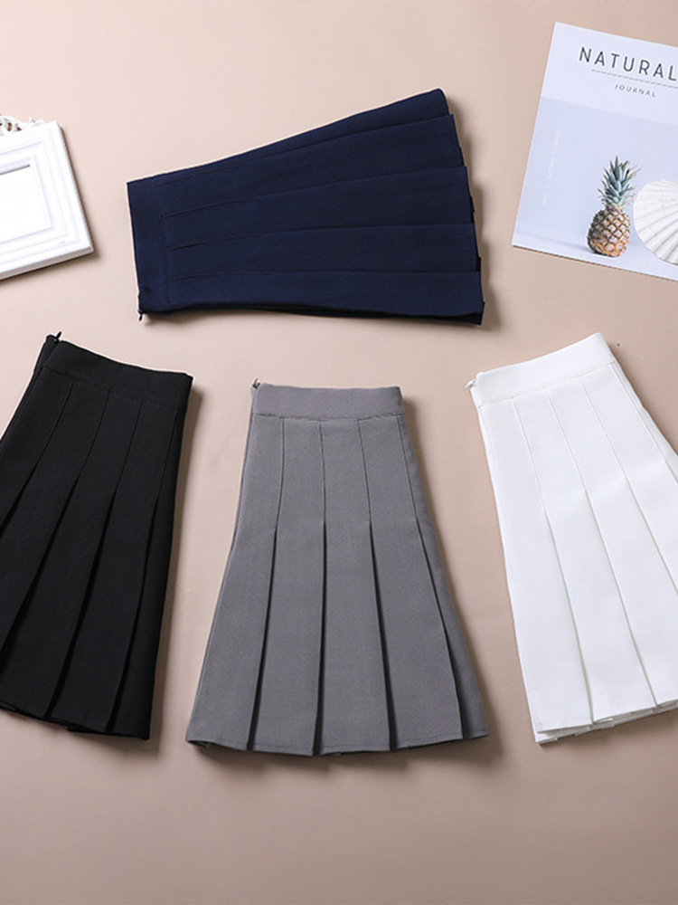 Jupe marron pour femmes, vêtements d'été, taille haute, Harajuku, Style coréen, Mini jupe plissée noire pour uniforme d'écolière, 2025