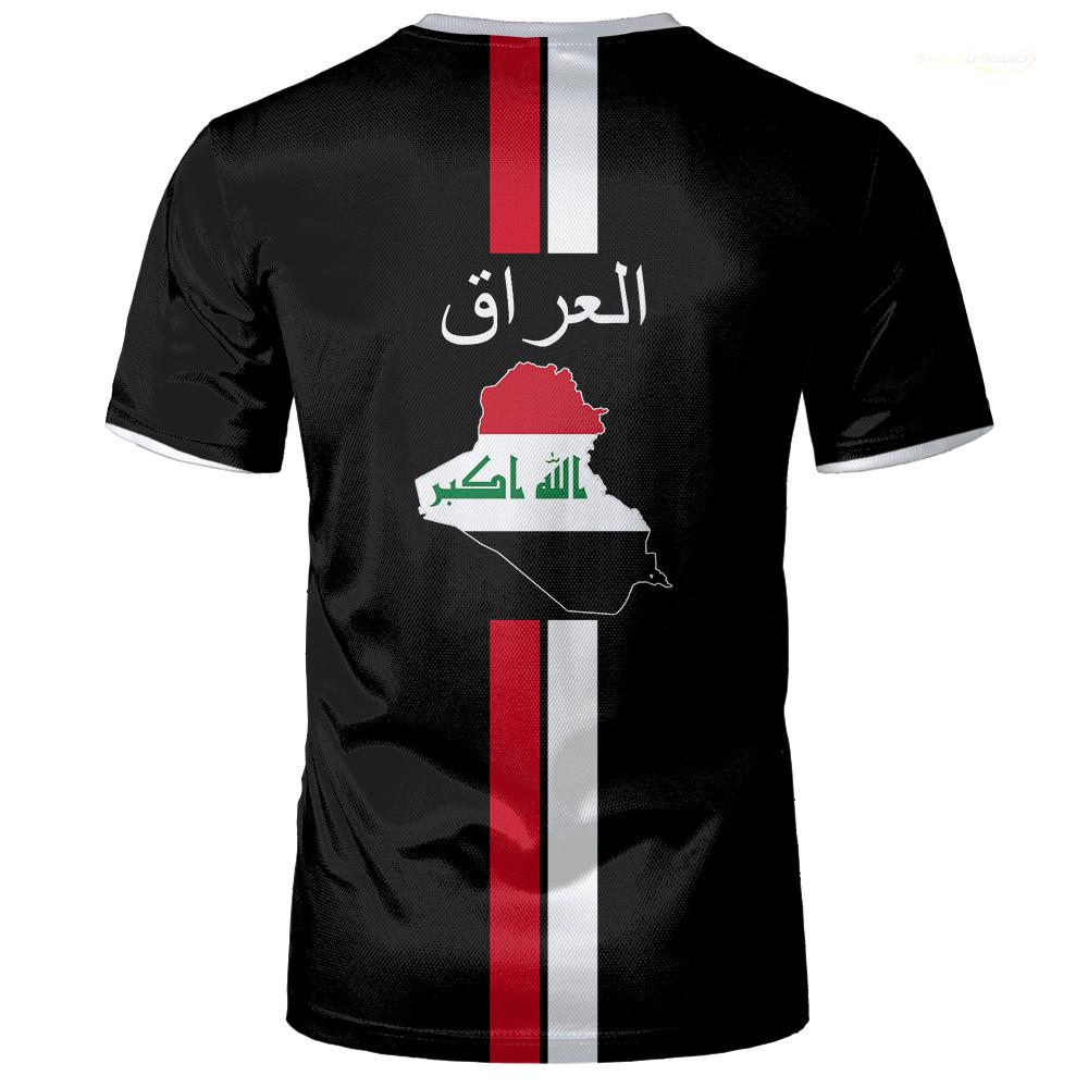 Maillots imprimés style Irak pour hommes et femmes – T-shirts de sport d'été à manches courtes, respirants et à séchage rapide pour le football